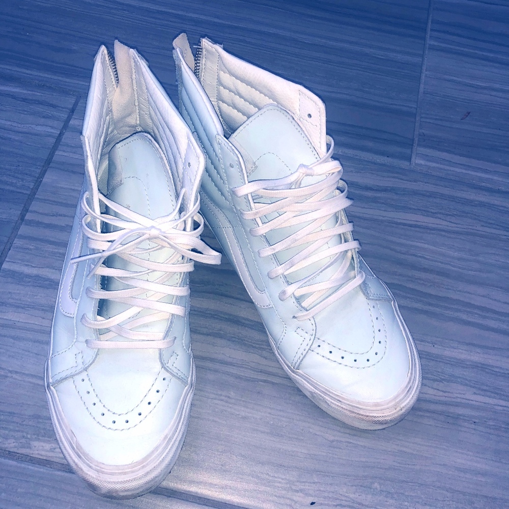 Vans Leather High Top in Mint